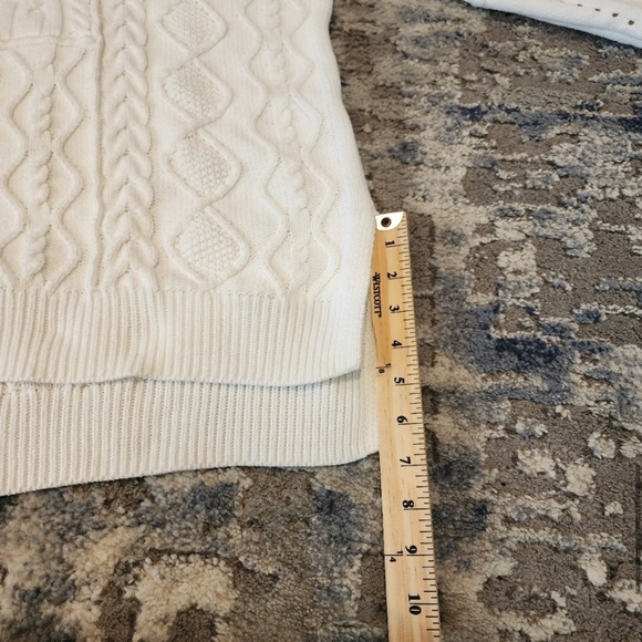 Anthropologie Jasmin Pilcro white cableknit sweater, XL Anthro Letterpress - Picture 7 of 15